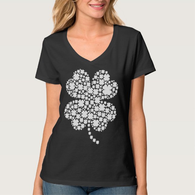 Irish Lucky Shamrock Grönt Klöver St patrick's day T Shirt (Framsida)