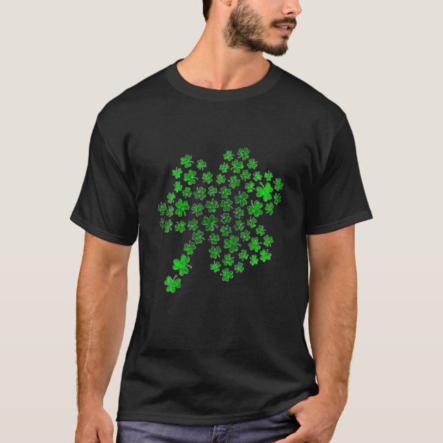 Irish Lucky Shamrock Grönt Klöver St patrick's day T Shirt (Framsida)