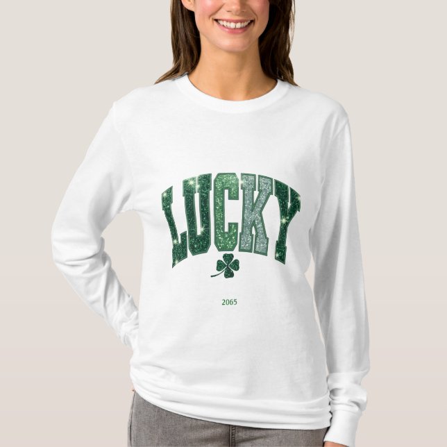 Irish Lucky Shamrock T Shirt (Framsida)