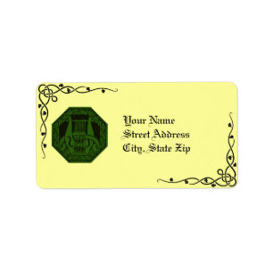 Irish Lyre Wandeine & Vine Adressetiketters Adressetikett