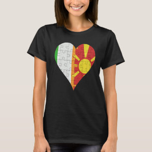 Irish Macedonian Flagga Heart T Shirt