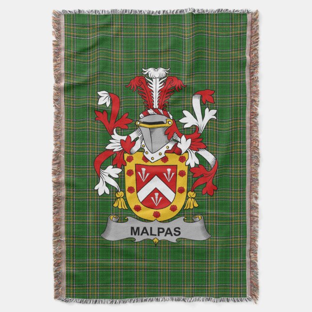Irish Malpas Jackar av Arm Family Crest Ireland Filt (Framsidan Vertikal)