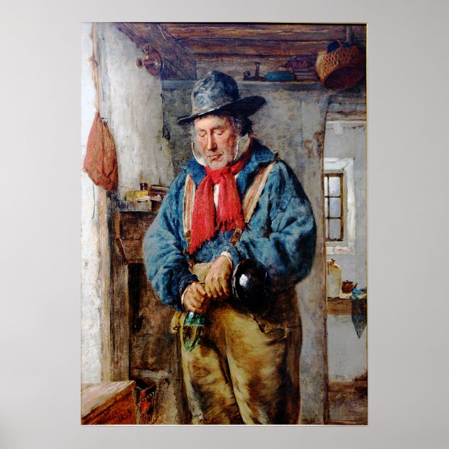 Irish Man häller Whiskey i en kolv Poster (Framsidan)