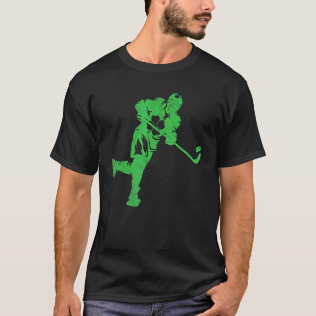 Irish Manar Kids Boys Ice Hockey St patricks day T Shirt (Framsida)