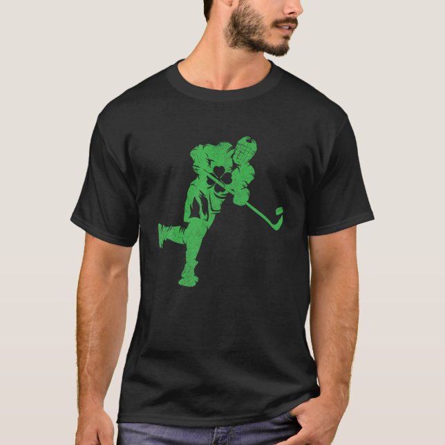 Irish Manar Kids Boys , Ice Hockey St patricks day T Shirt (Framsida)