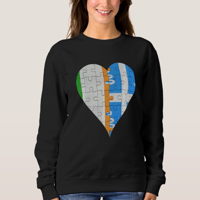 Irish Martiniquais Flagga Heart T Shirt (Framsida)