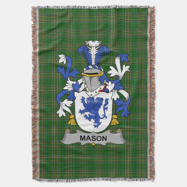 Irish Mason Jackar om Arm Family Crest Ireland Filt (Framsidan Vertikal)