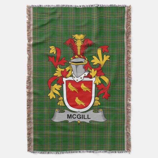 Irish McGill Jackar om Arm Family Crest Ireland Filt (Framsidan Vertikal)