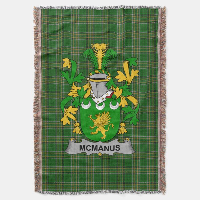 Irish McManus Jackar om Arm Family Crest Ireland Filt (Framsidan Vertikal)
