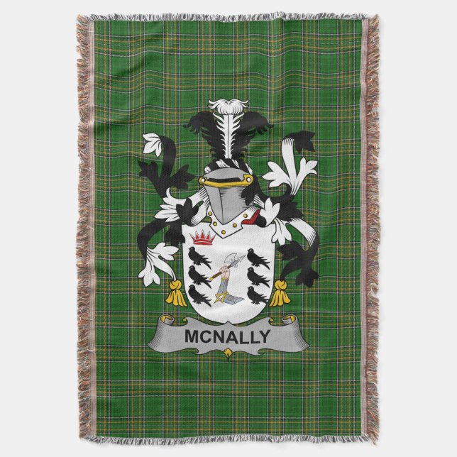 Irish McNally Jackar om Arm Family Crest Ireland Filt (Framsidan Vertikal)