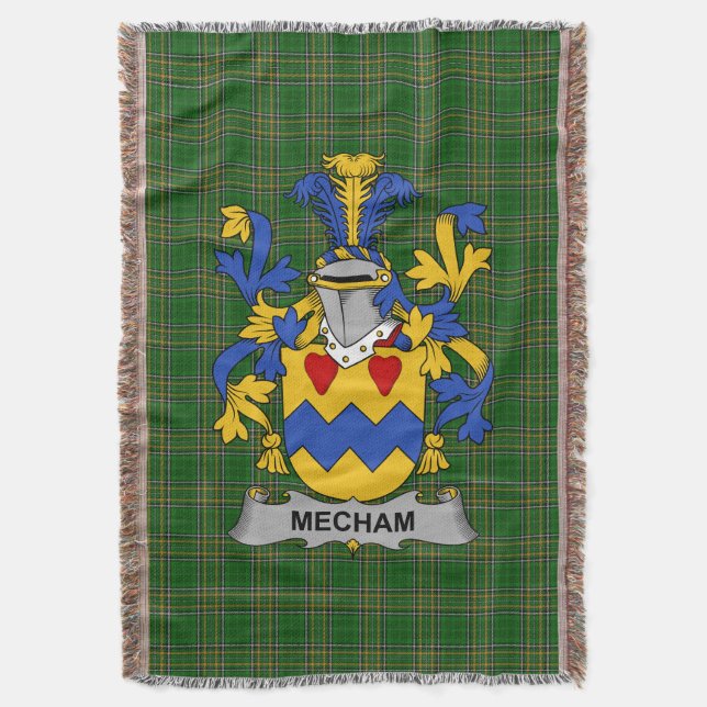 Irish Mecham Jackar Arm Family Crest Ireland Filt (Framsidan Vertikal)