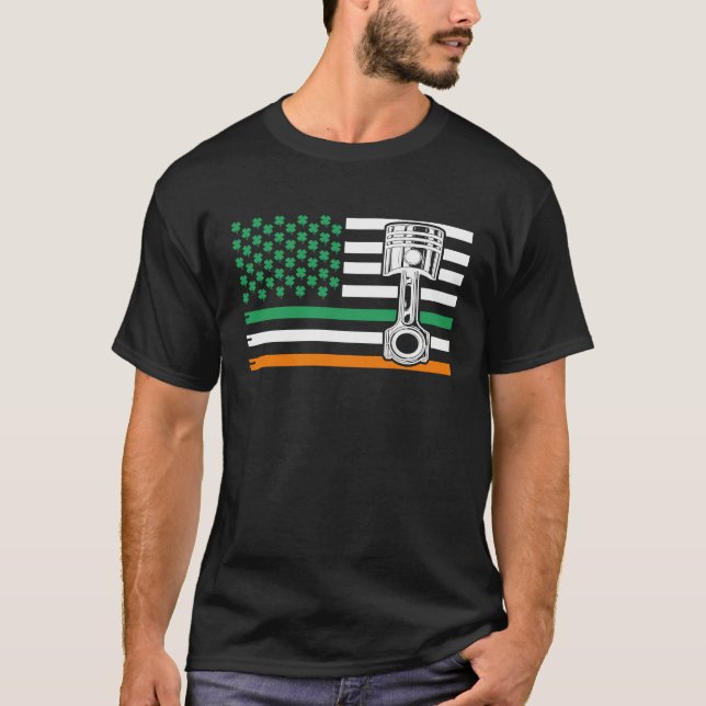 Irish Mechanic  Machinist  St Patricku2019s Day T Shirt (Framsida)