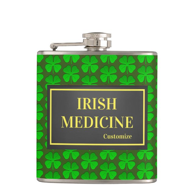 Irish Medicine Vinyl Wrapped Flask Fickplunta (Framsidan)