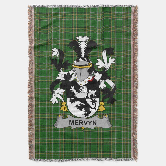 Irish Mervyn Jackar om Arm Family Crest Ireland Filt (Framsidan Vertikal)