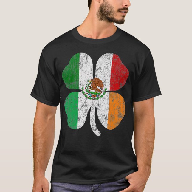 Irish Mexican Flagga Ireland Mexiko Shamrock St T Shirt (Framsida)