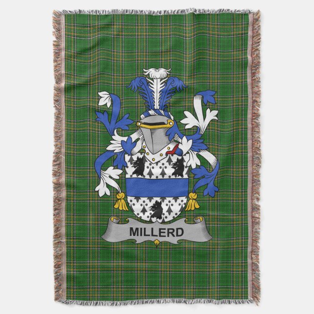 Irish Millerd Jackar om Arm Family Crest Ireland Filt (Framsidan Vertikal)