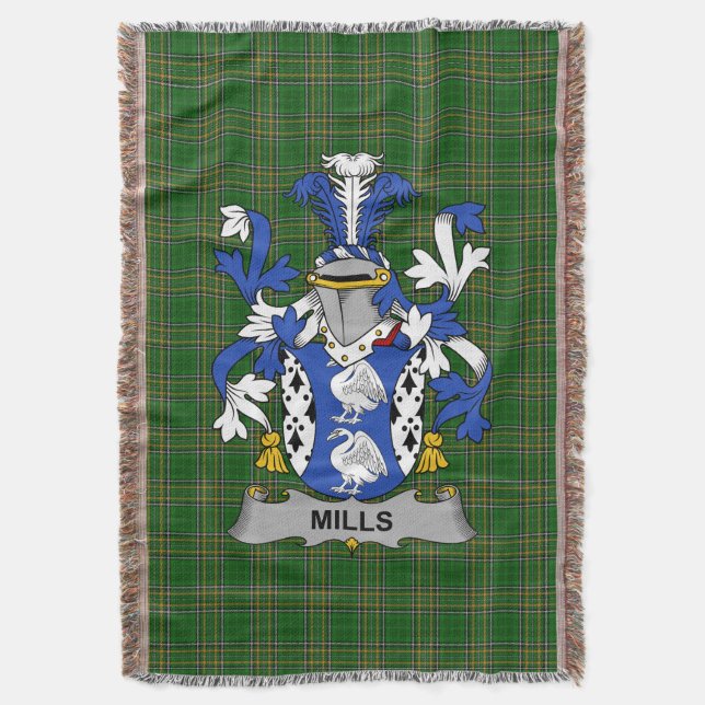 Irish Mills Jackar om Arm Family Crest Ireland Filt (Framsidan Vertikal)