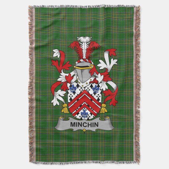Irish Minchin Jackar Arm Family Crest Ireland Filt (Framsidan Vertikal)