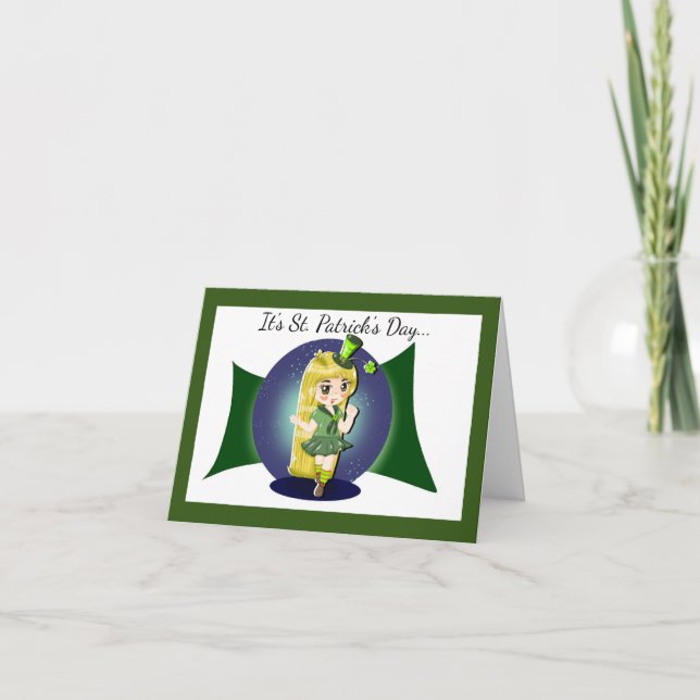 Irish Miss Folded Helgdag Card Helgkort (Framsida)
