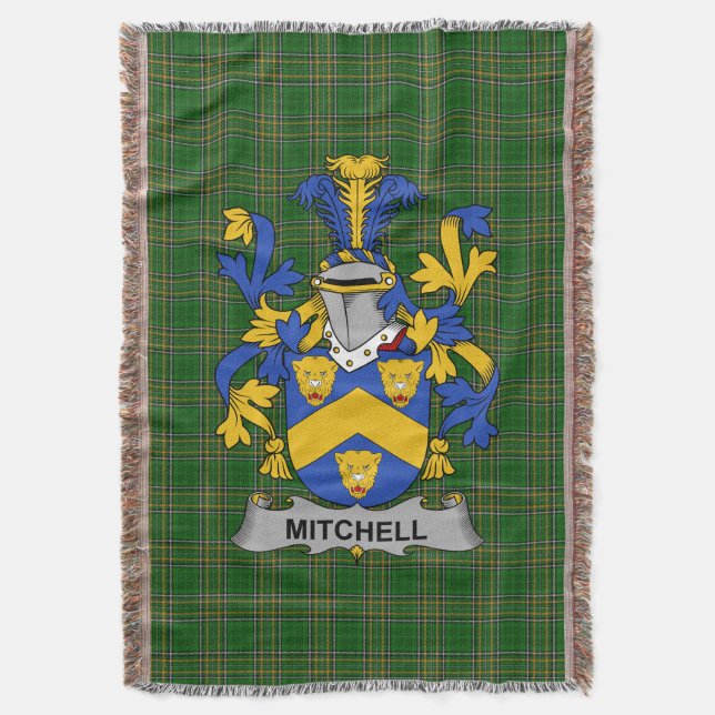 Irish Mitchell Jackar Arm Family Crest Ireland Filt (Framsidan Vertikal)