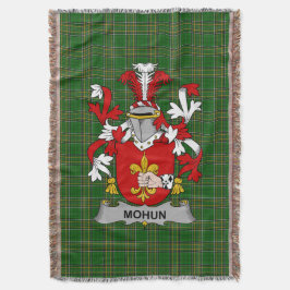 Irish Mohun eller Mohan Jackar av Arm Family Crest Filt