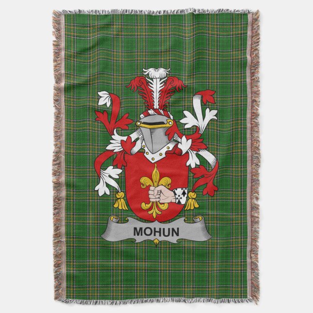 Irish Mohun eller Mohan Jackar av Arm Family Crest Filt (Framsidan Vertikal)