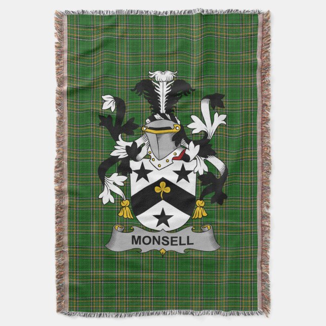 Irish Monsell Jackar Arm Family Crest Ireland Filt (Framsidan Vertikal)