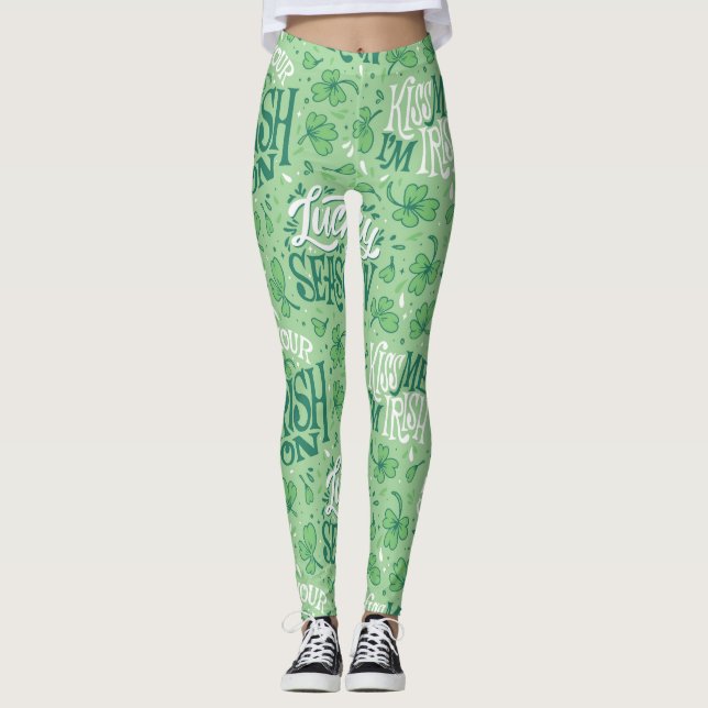 Irish Mönster Leggings for St patrick's day (Framsida)