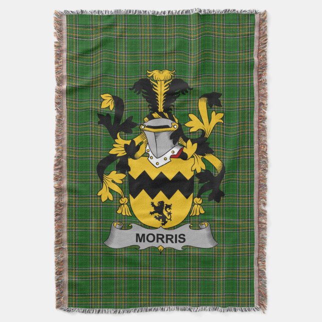 Irish Morris Jackar Arm Family Crest Ireland Filt (Framsidan Vertikal)