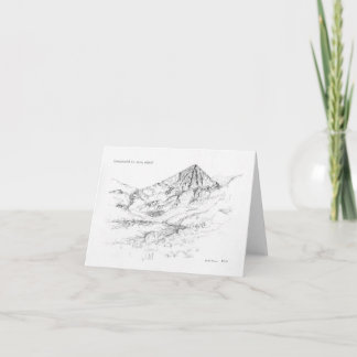 Irish Mountain Blank Greeting Card - Carrauntoohil Kort