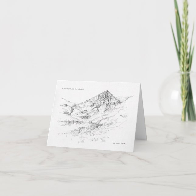 Irish Mountain Blank Greeting Card - Carrauntoohil Kort (Framsida)