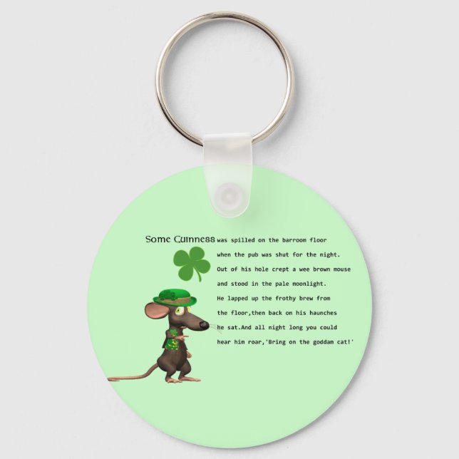 Irish Mouse dricker öl Nyckelring (Framsida)