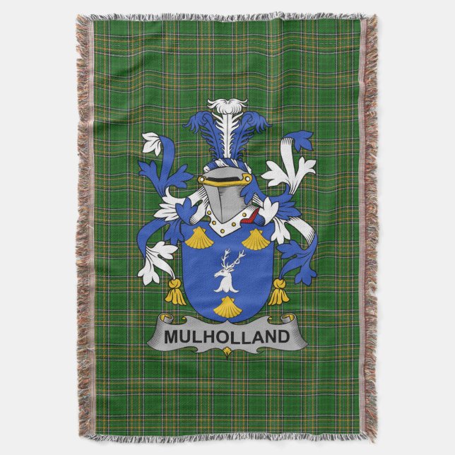 Irish Mulholland Jackar av Arm Family Crest Irelan Filt (Framsidan Vertikal)