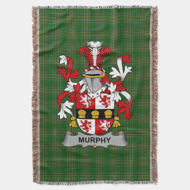 Irish Murphy (Muskerry) Jackar om Arm Family Crest Filt (Framsidan Vertikal)