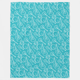Irish Music Instrument Fleece Blanket