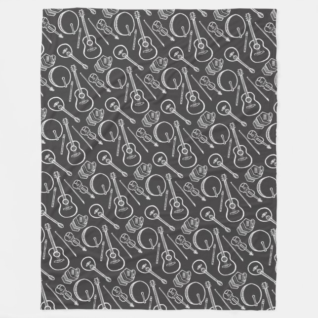 Irish Music Instrument Fleece Blanket (Framsidan)