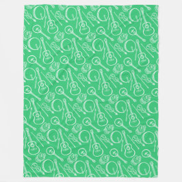Irish Music Instrument Fleece Blanket