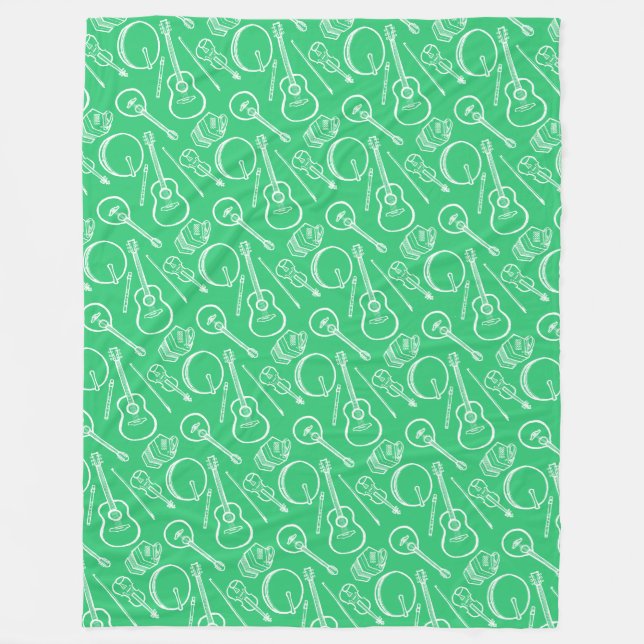 Irish Music Instrument Fleece Blanket (Framsidan)