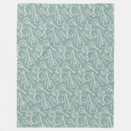 Irish Music Instrument Fleece Blanket