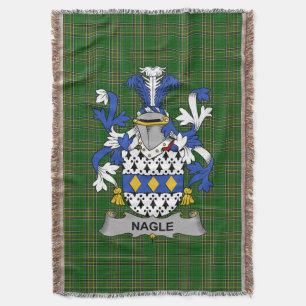 Irish Nagle Jackar om Arm Family Crest Ireland Filt