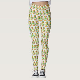 Irish Nalle St. Pat'ricks Day-Print Leggings