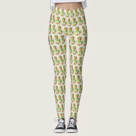 Irish Nalle St. Pat'ricks Day-Print Leggings