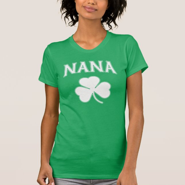 Irish Nana Shamrock Grandmor Tee Shirt (Framsida)
