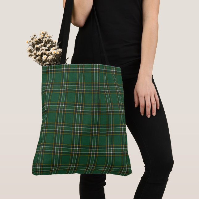 Irish National Klan Tartan Tote Bag Tygkasse (Närbild)