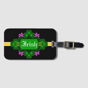 Irish National Shamrock rosa blomman-Custom name Bagagebricka