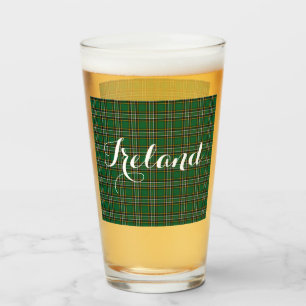 Irish National Tartan & Anpassade Text Glaskopp