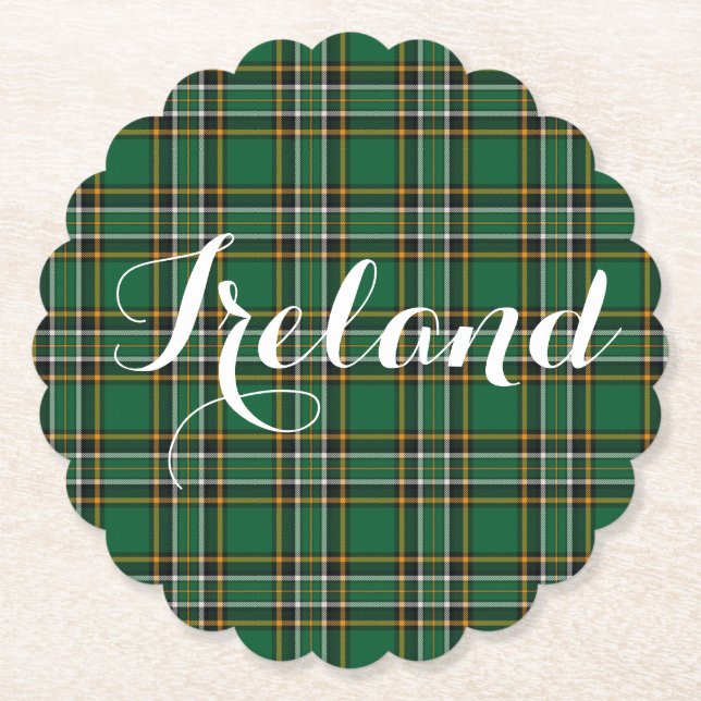 Irish National Tartan Play Personlig Underlägg Papper (Framsida)