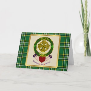 Irish National Tartan w/Claddagh Note Card Helgkort