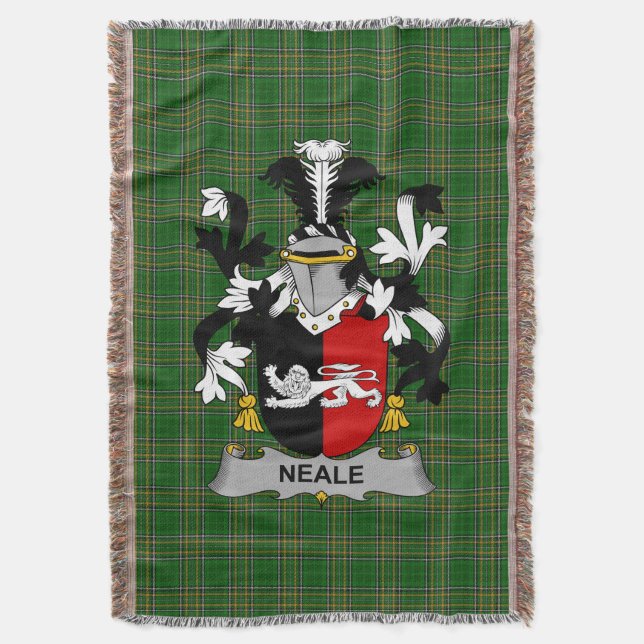 Irish Neale Jackar om Arm Family Crest Ireland Filt (Framsidan Vertikal)