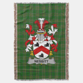Irish Nesbitt Jackar om Arm Family Crest Ireland Filt